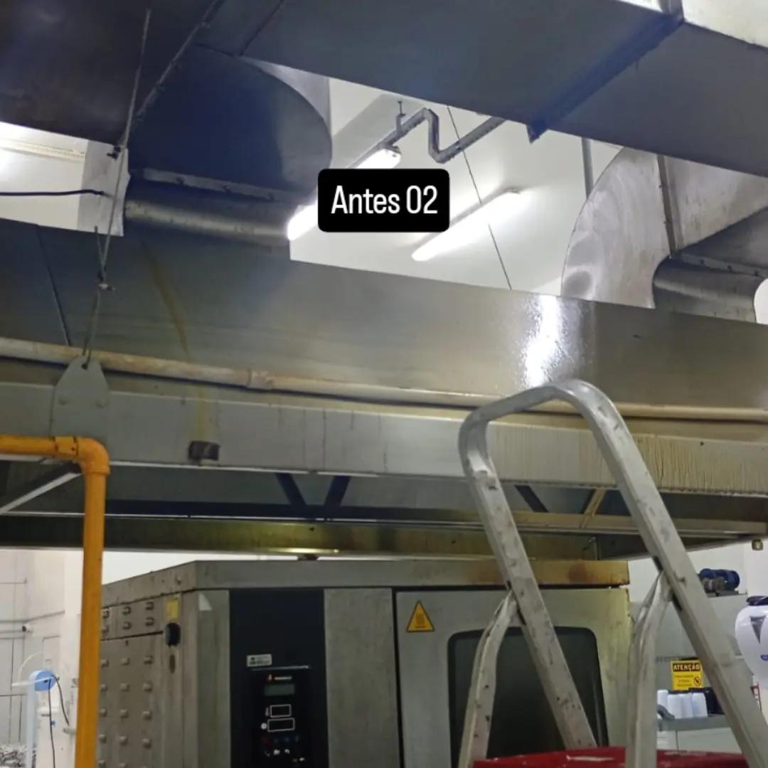 Antes da limpeza: Dutos e captação